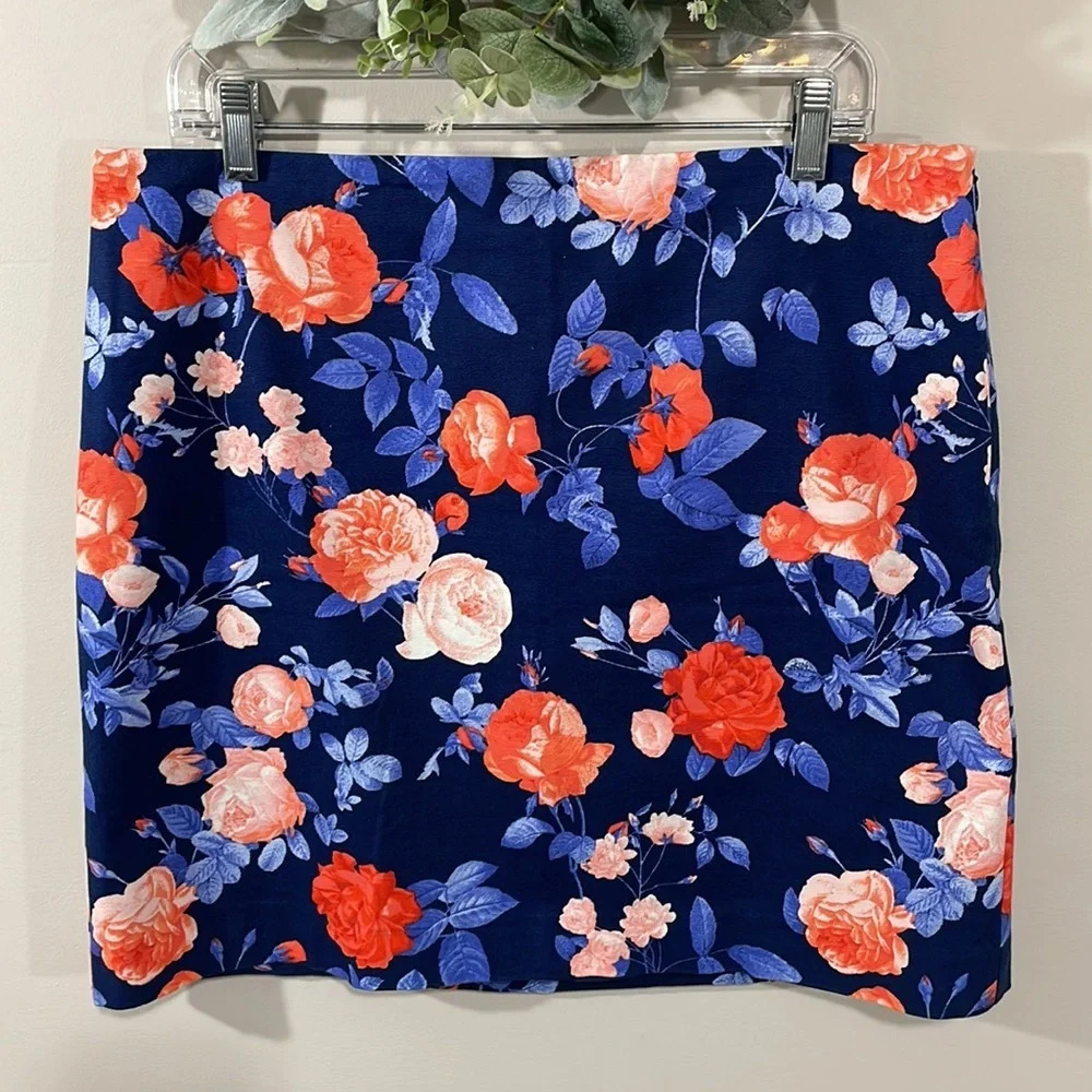 NWOT Talbots Petite Floral Canvas A-Line Skirt 12P